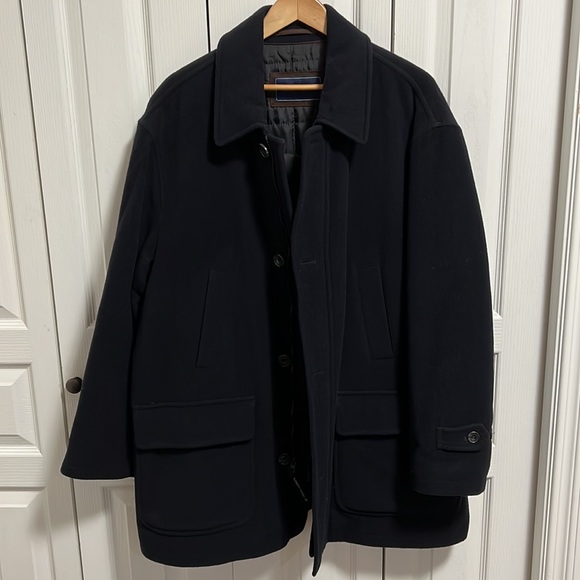 Newport Harbor insulated wool/cashmere mid length car coat. Dark navy blue . XL - Picture 2 of 10